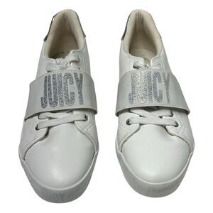 Juicy Couture White Low Top Sneakers Sparkly Logo Trainers Tennis Shoes J-CHAYA